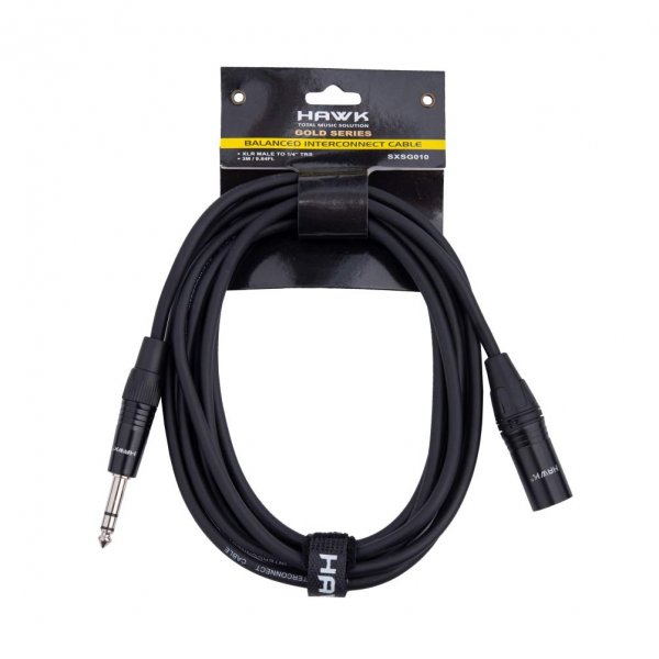 HAWK PROAUDIO SXSG005 Gold Series 6.35mm TRS Male to XLR Male Balanced Interconnect With Cable Tie
