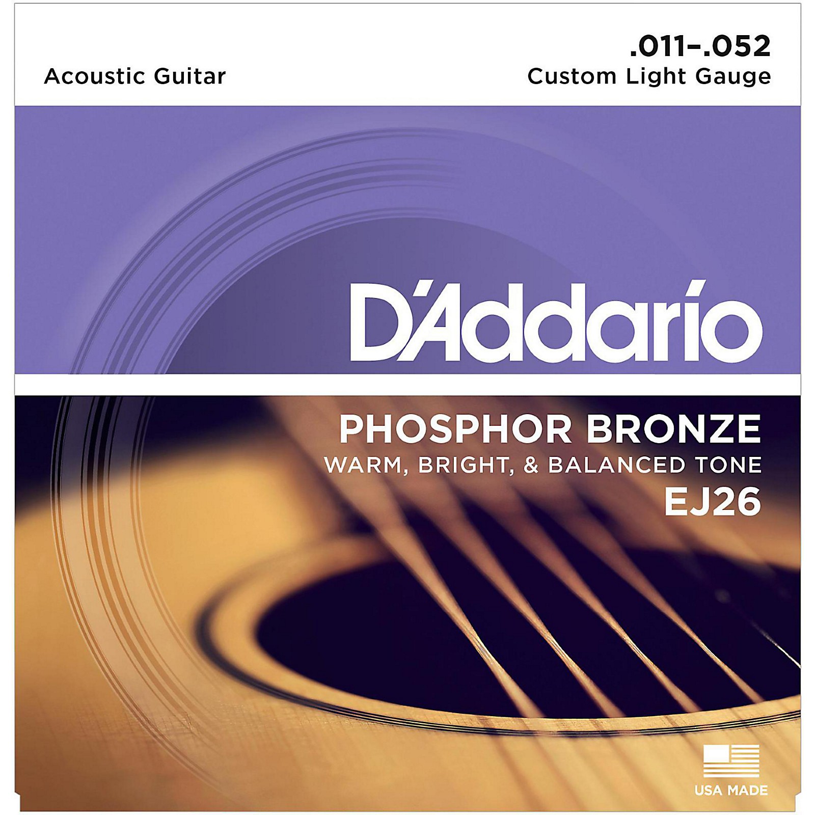 D'Addario EJ26 Phosphor Bronze Acoustic Guitar Strings 11-52