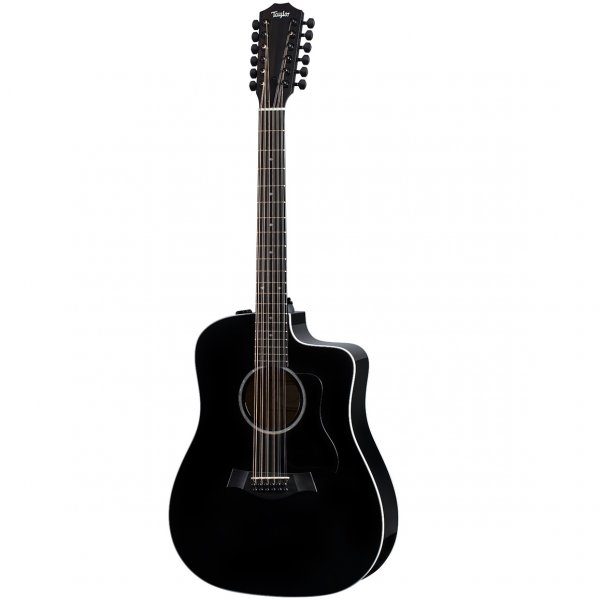 Taylor 250ce-BLK DLX 12-String Dreadnought Acoustic-Electric Guitar
