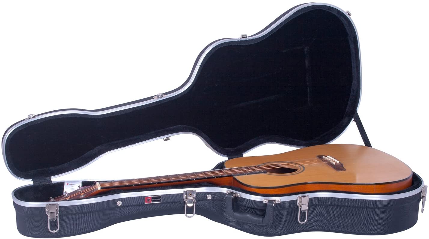 Crossrock CRA802DBK Abs Molded Dreadnought Acoustic Guitar Hard Case - Black