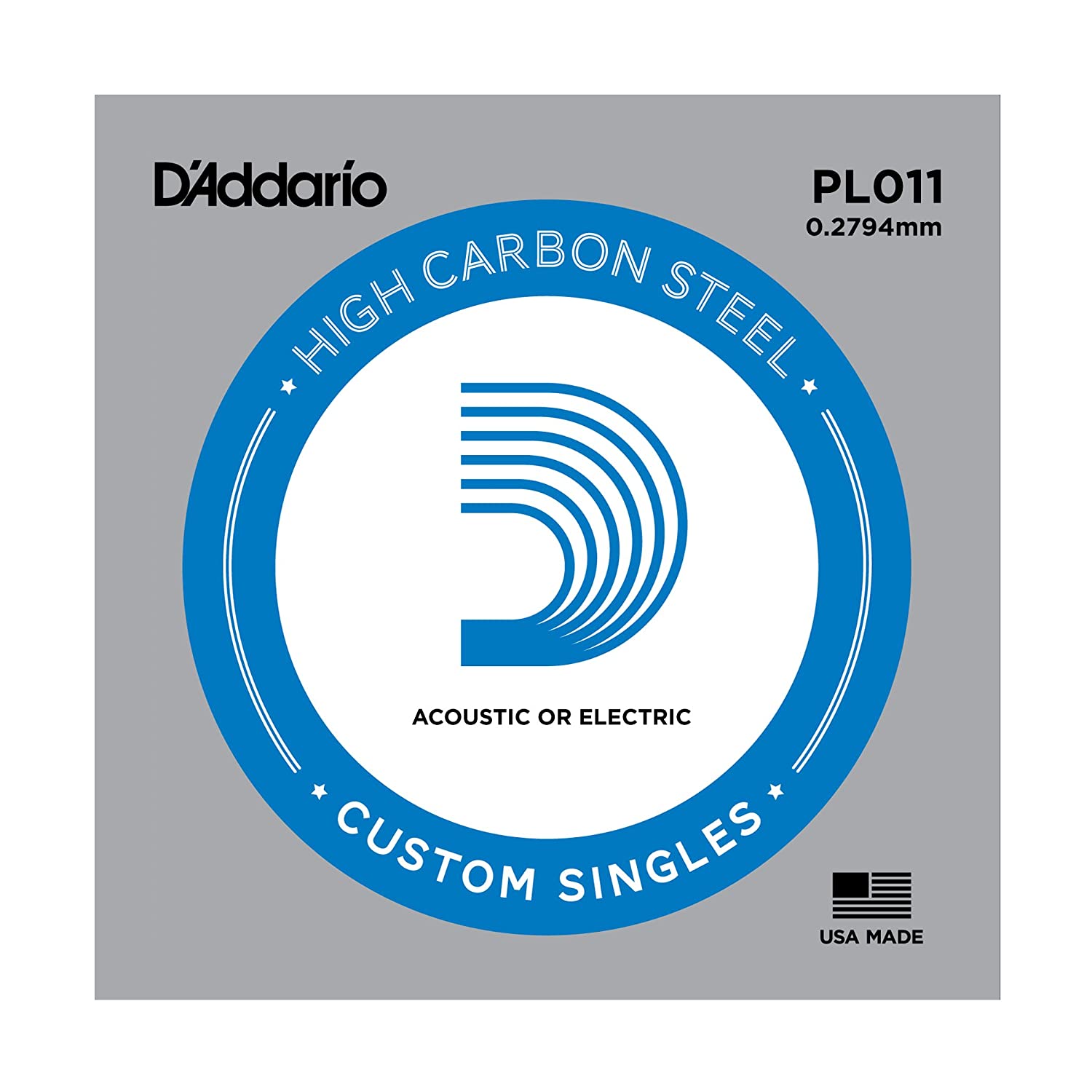 D'Addario PL011 Plain Steel 0.011 Single Guitar String
