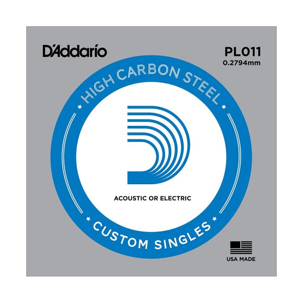 D&#039;Addario PL011 Plain Steel 0.011 Single Guitar String