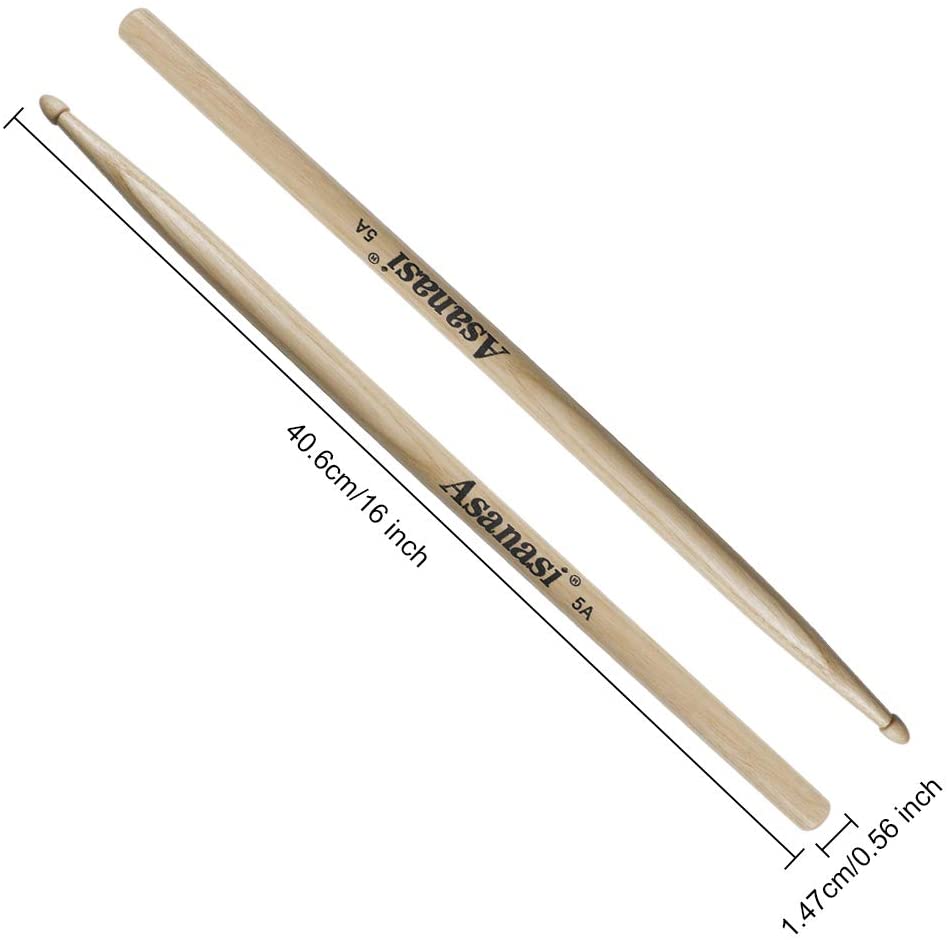 Asanasi 5A Drum Sticks American Hickory Wood Drumsticks