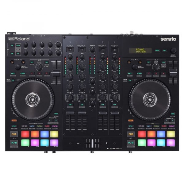 Roland DJ-707M 4-deck Serato DJ Pro Controller with Drum Machine and Vocal Transformer