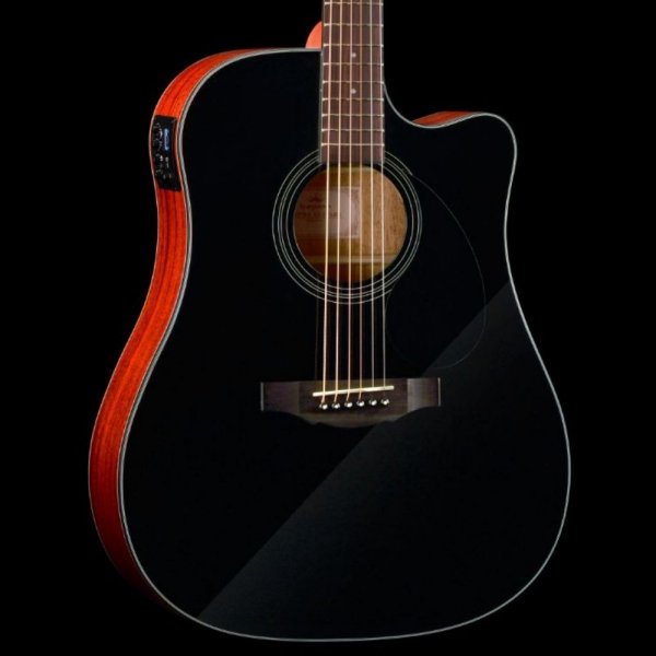 Kepma EDC-E Semi-Acoustic Guitar - Black Matt
