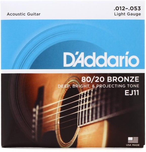 D'Addario EJ11 Bronze Light Acoustic Guitar Strings