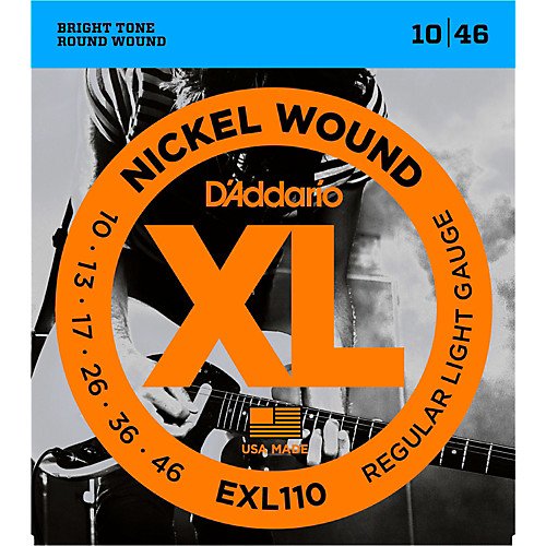 D&#039;addario XL Nickel Wound Regular light Gauge 10/46 Electric Guitar Strings EXL110