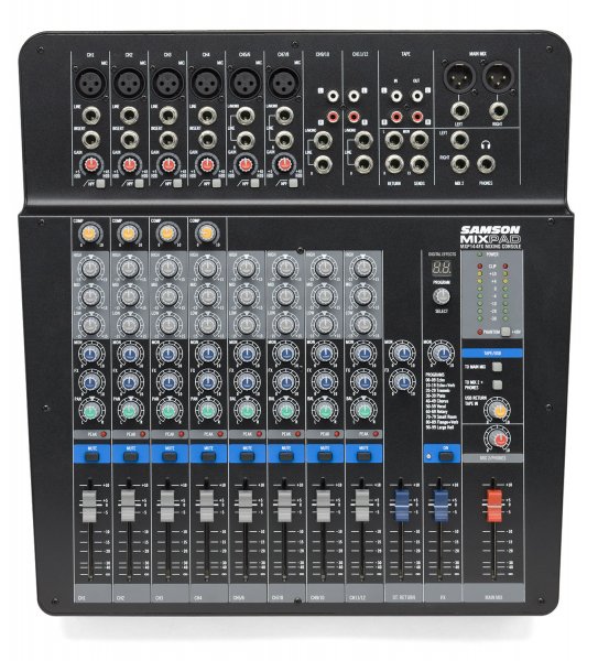 MixPad® MXP144FX - 14-Input Analog Stereo Mixer with Effects and USB