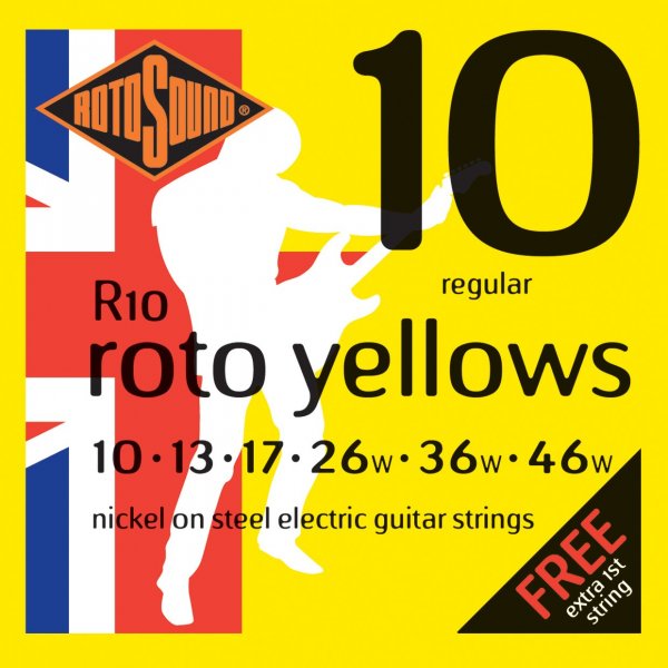Rotosound R10 Roto Yellows Regular Electric Guitar Strings (1046