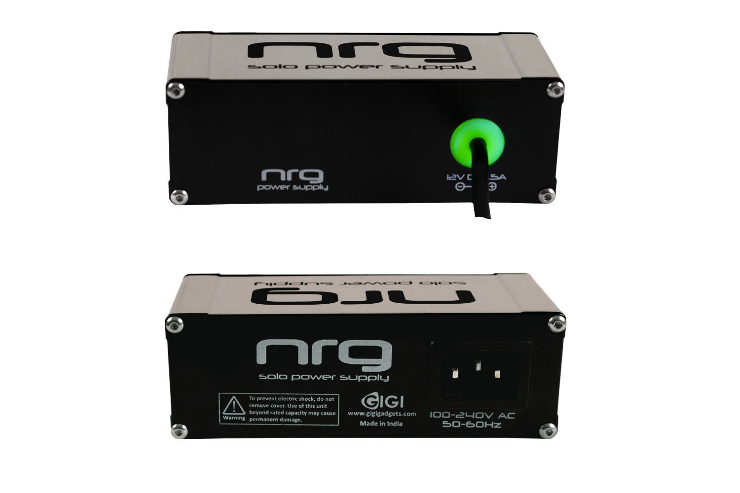 NRG Solo Power Supply – 12volts, 1.5amp, Center +ve Silver
