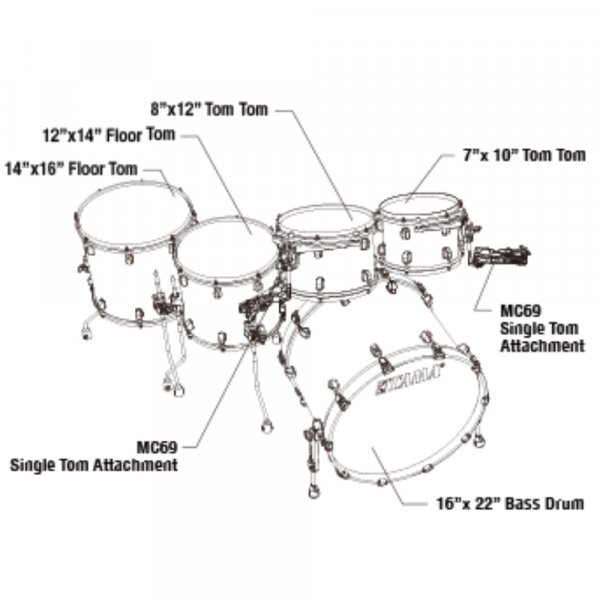 Tama Starclassic Walnut/Birch 6 piece Drum Kit WBSS52RZS SPF